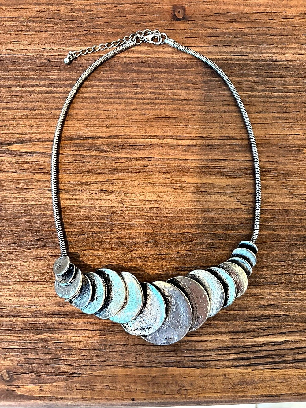 Burnished Silver Statement Necklace Like New